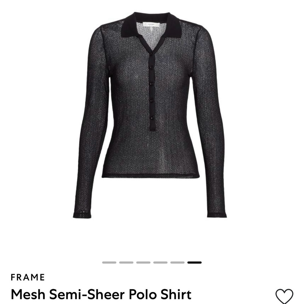 Frame Denim Black Mesh Button Down Shirt